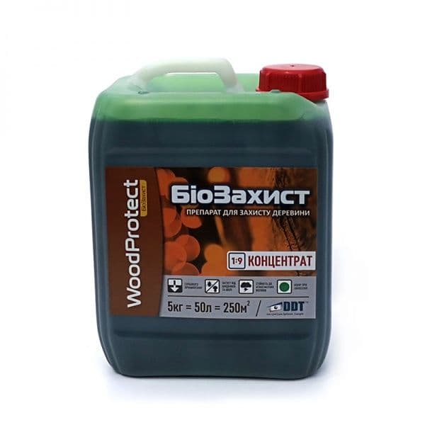 Біозахист концентрат DDT WoodProtect 5 л Зелений