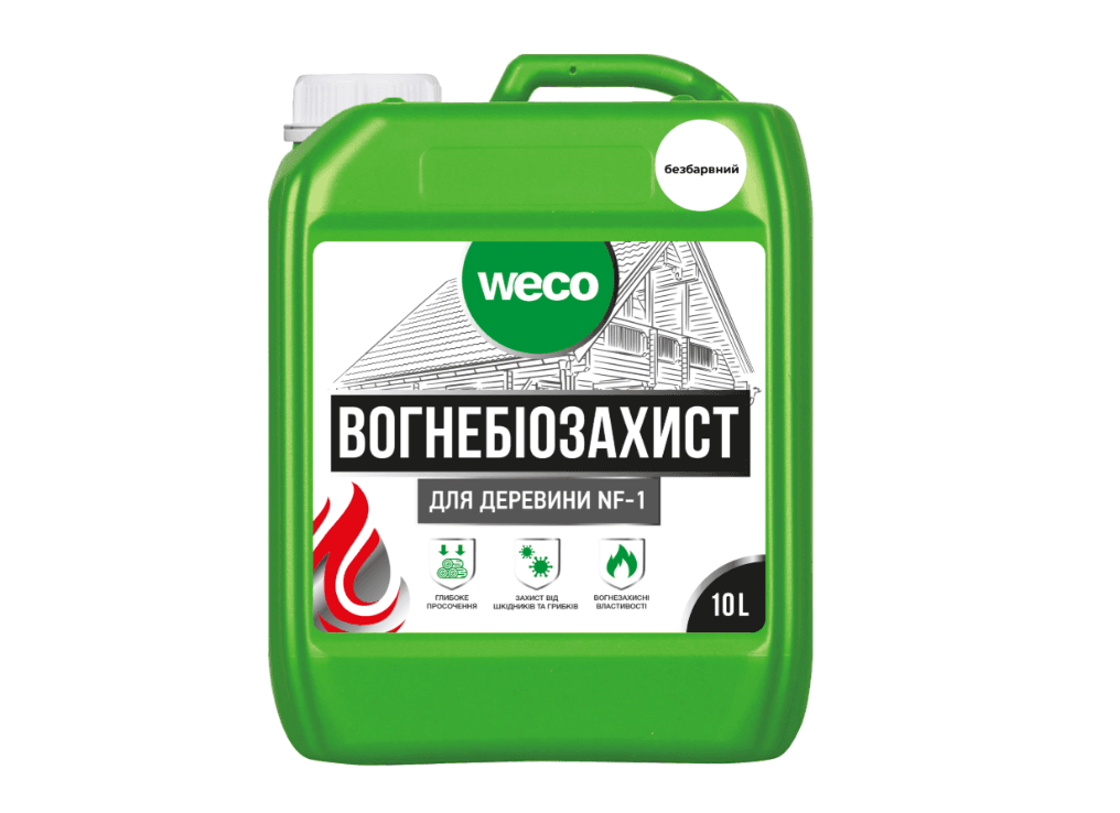 Вогнебіозахист для деревини NF-1 безбарвний 10л