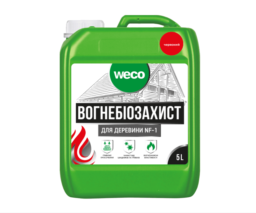 Вогнебіозахист NF-1 для деревини 5 л Червоний