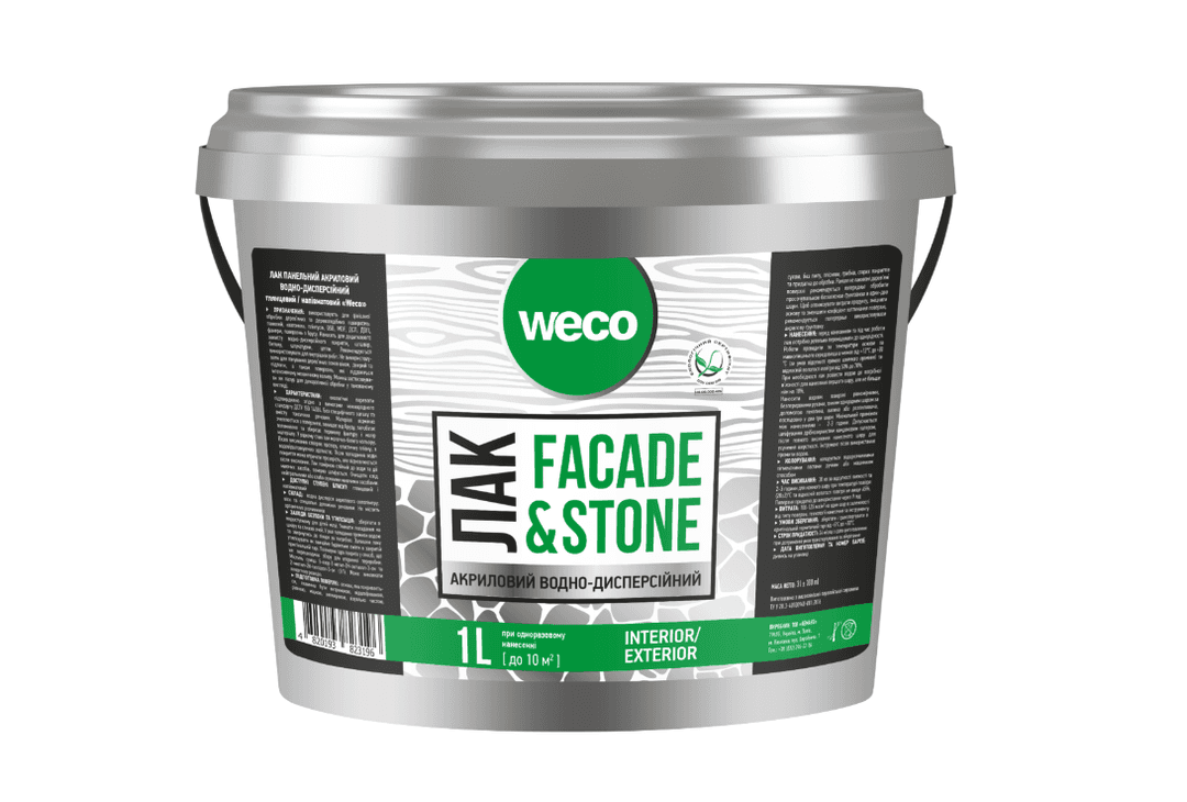 Лак акриловий WECO Facade & Stone напівматовий 1 л