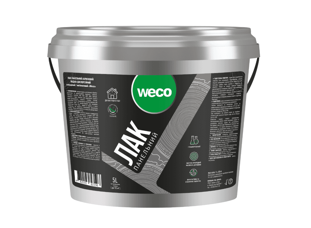 Лак панельний WECO напівматовий 5 л