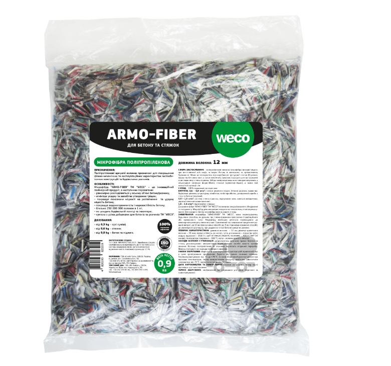 Фібра поліпропіленова WECO Armo Fiber 12 мм 0,9 кг